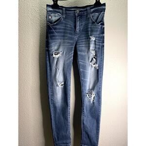 KanCan Blue Denim Distressed Jeans Mid Waist Sz 27